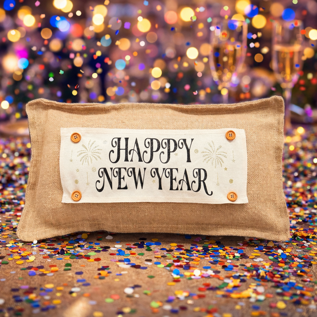 PANEL ONLY: RECTANGLE NEW! Glitter Holiday Panel: Winter; Bling Bang Sparkle Champagne Gold Silver Confetti party GLITTER HAPPY NEW YEAR