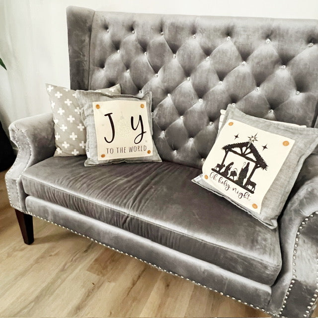 GIFT GUIDE: FOR YOU GLITTER LOVERS /THOSE THAT COLLECT NATIVITIES! Glitter SQUARE Holiday Panel: Christmas Nativity Joy Scene North Star Stable Gold Jesus Christ Savior is born Manger OH HOLY NIGHT