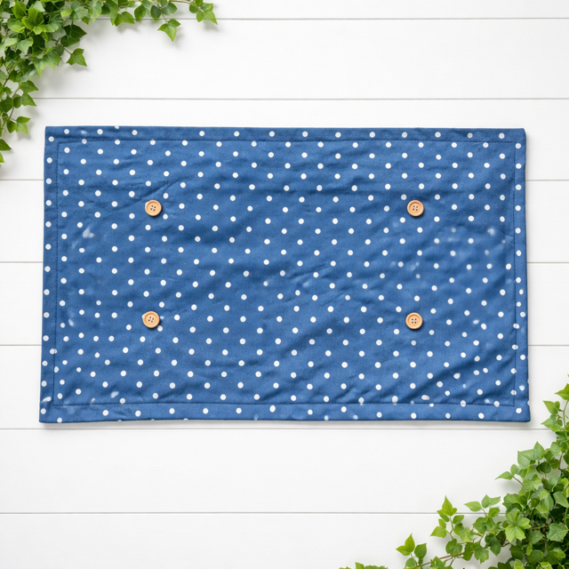 COVER ONLY: RECTANGLE polka dot spots BLUE POLKA-DOT (no insert)