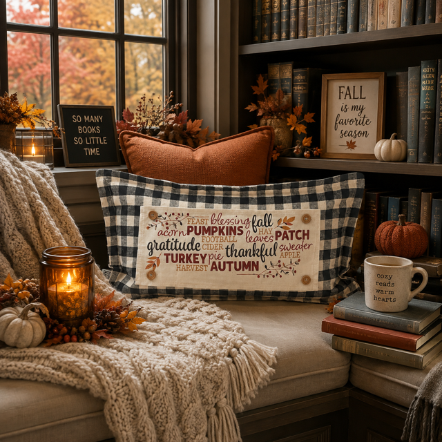 PANEL ONLY: RECTANGLE Autumn Thanksgiving Pumpkins Cider Bless Gratitude Football FALL SUBWAY ART
