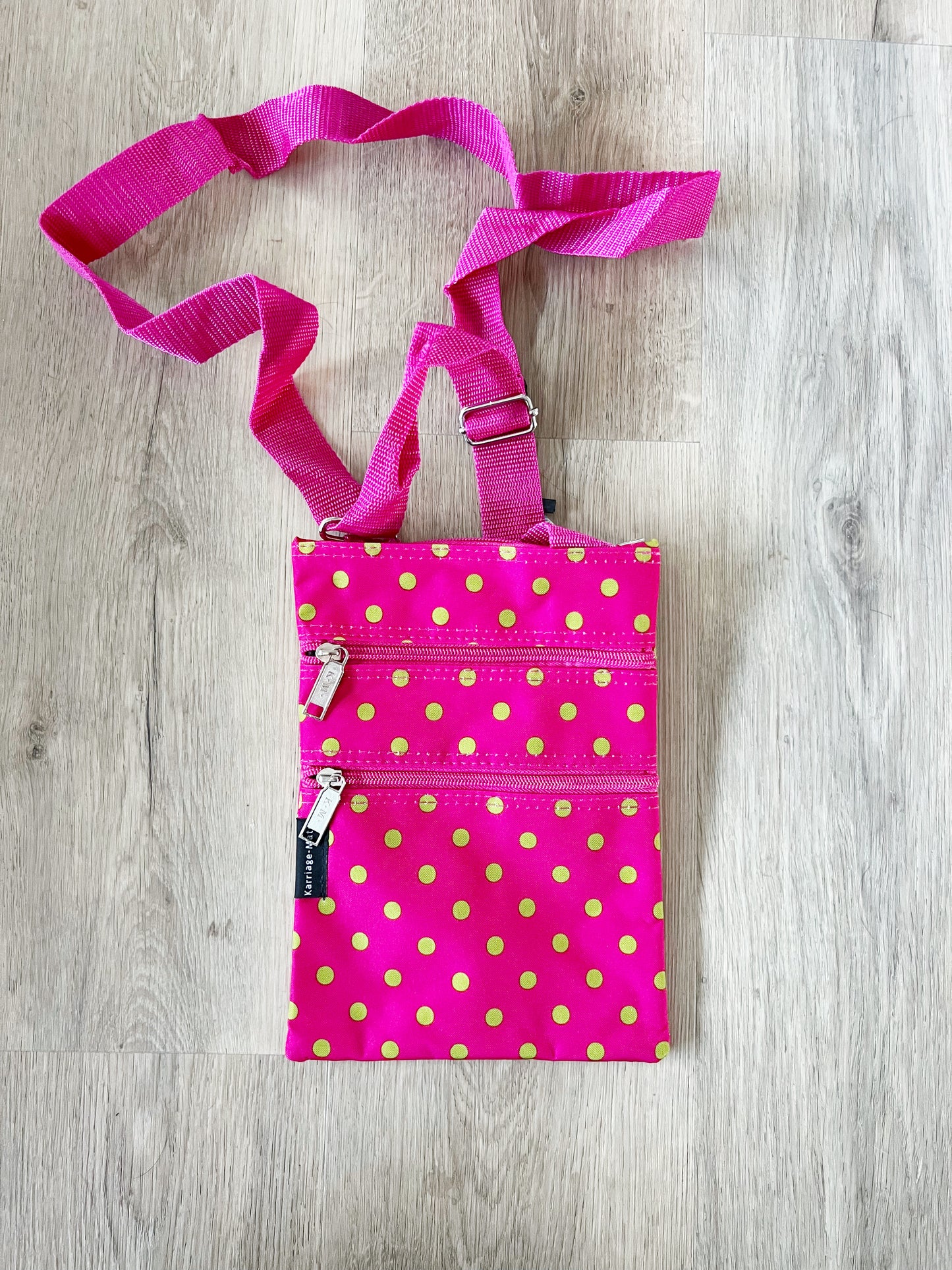 Gift for: Teen/College/Mom /Working Gal: Pink Polka Dot Messanger bag purse