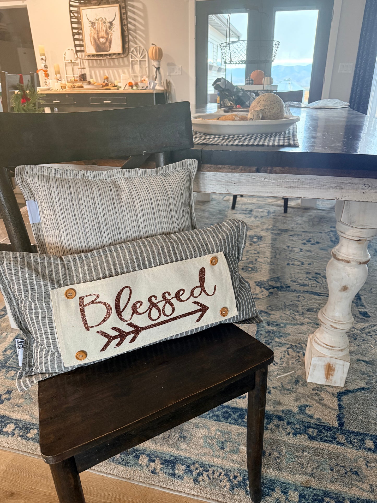 Glitter Holiday Panel: Fall, Autumn; Thanksgiving BLESSED ARROW