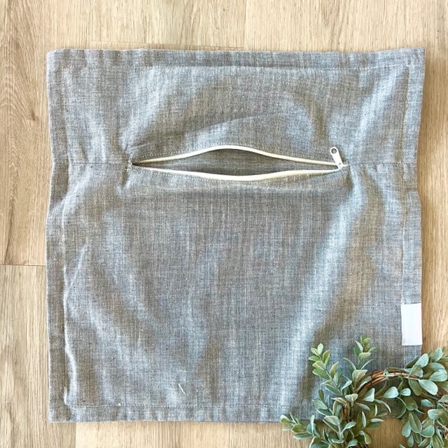 SQUARE Charcoal Gray Grey Pillow cover only; CHARCOAL GREY PILLOW COVER (no insert)