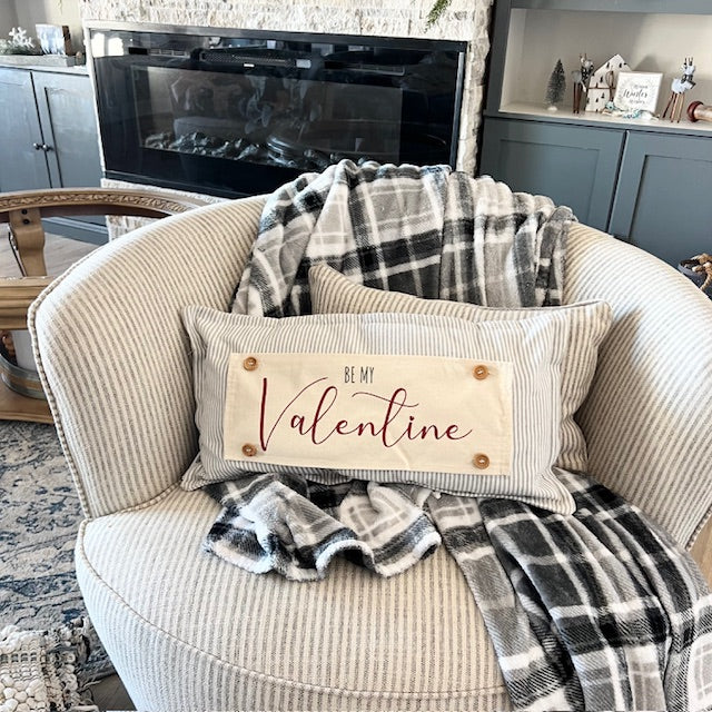 NEW! Custom WINTER Wedding Gift Bundle: 3 seasons + CHARCOAL/GALVINIZED STRIPES pillow + custom last name panel & BE MY VALENTINE / DEER / CUSTOM LAST NAME PANEL