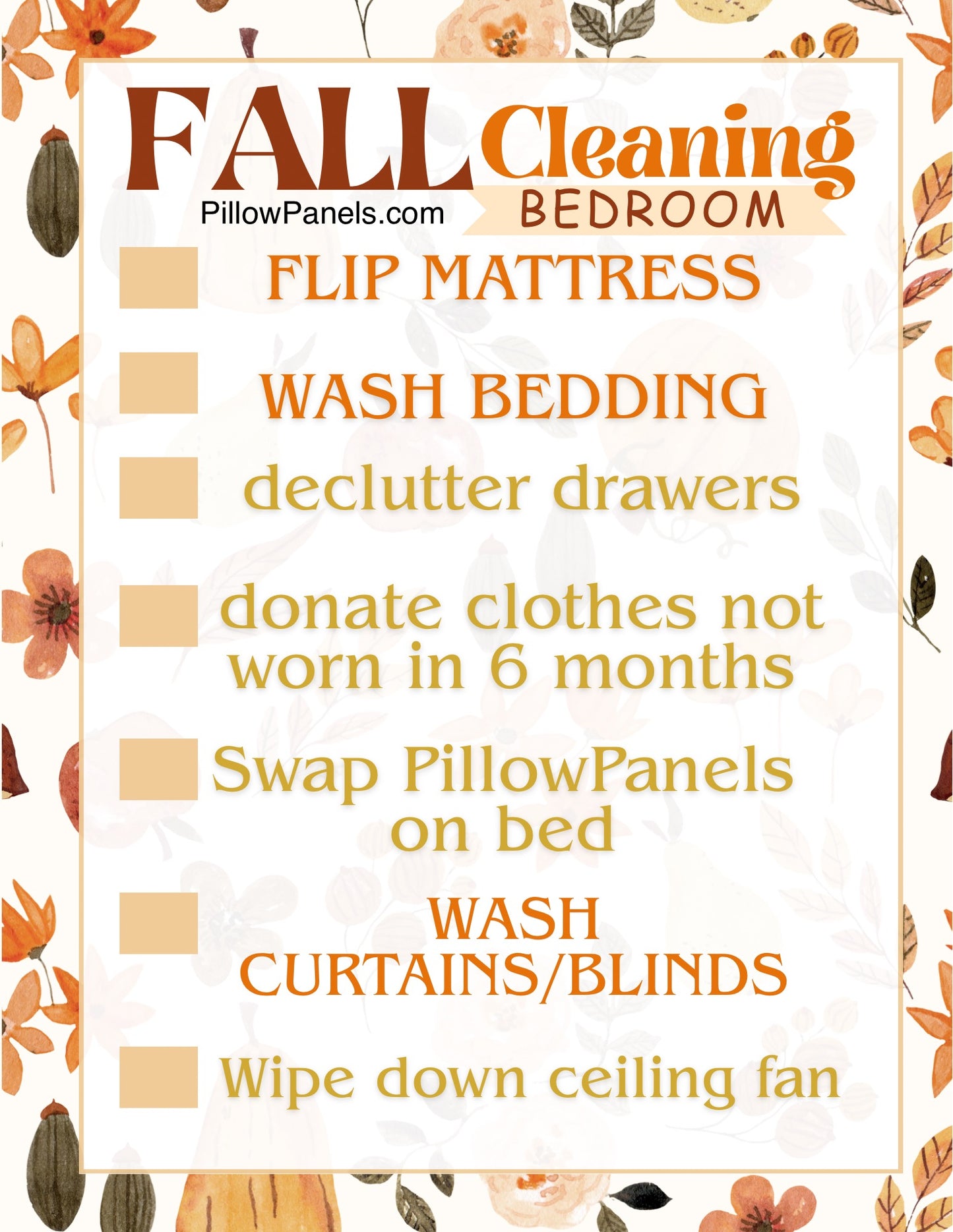 FREEBIE Tip eCard: FALL CLEANING: BEDROOM