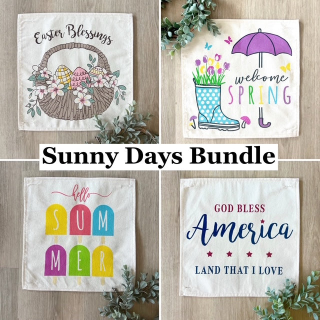 Bundle Deal: Square Sunny Days Bundle (4 pack) SAVE!!!: EASTER BASKET, SPRING BOOT, POPSICLES, LAND THAT I LOVE
