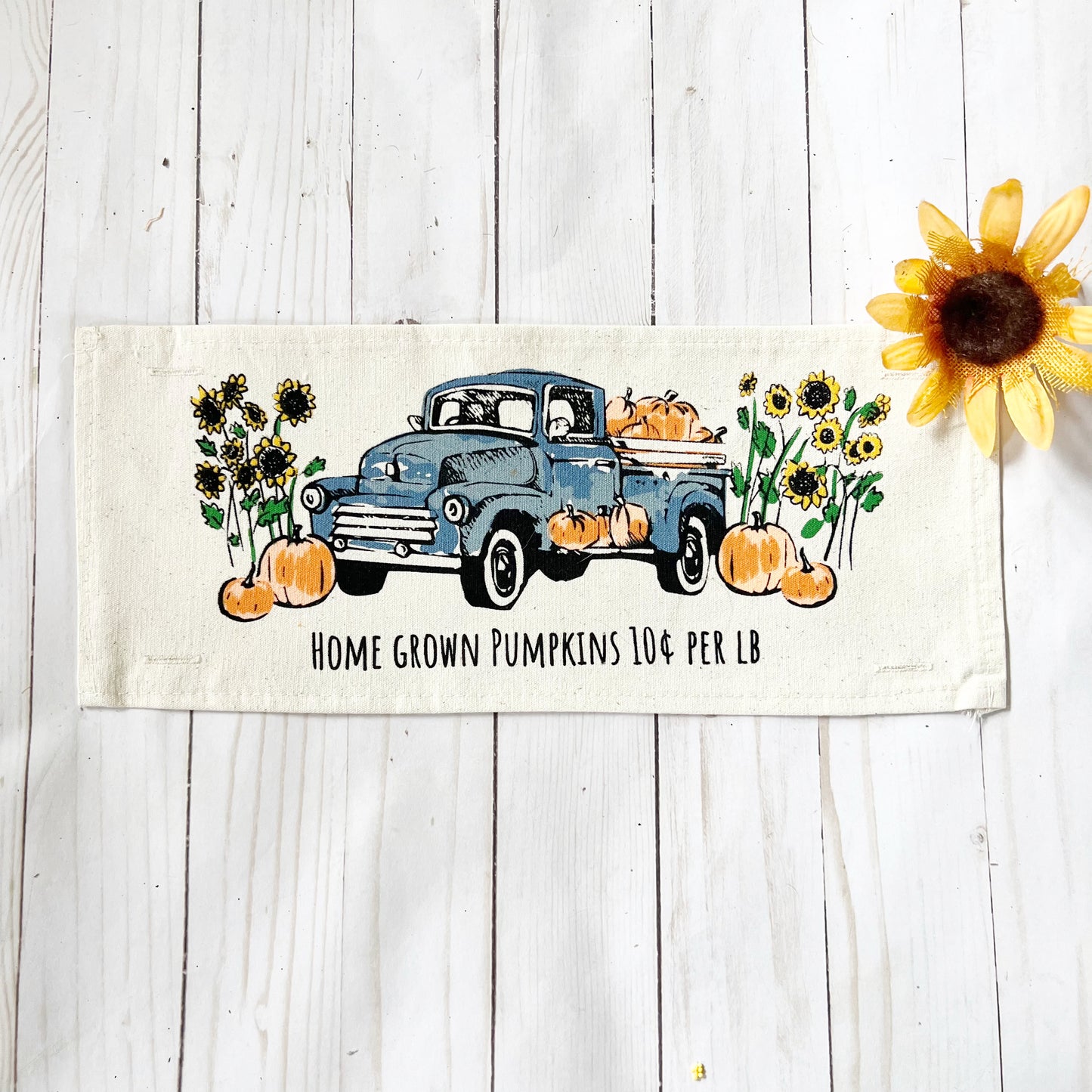 Seasonal Panel: Fall, Autumn, Father's Day Dad Thanksgiving, Country Farm, Rustic; VINTAGE PUMPKIN TRUCK