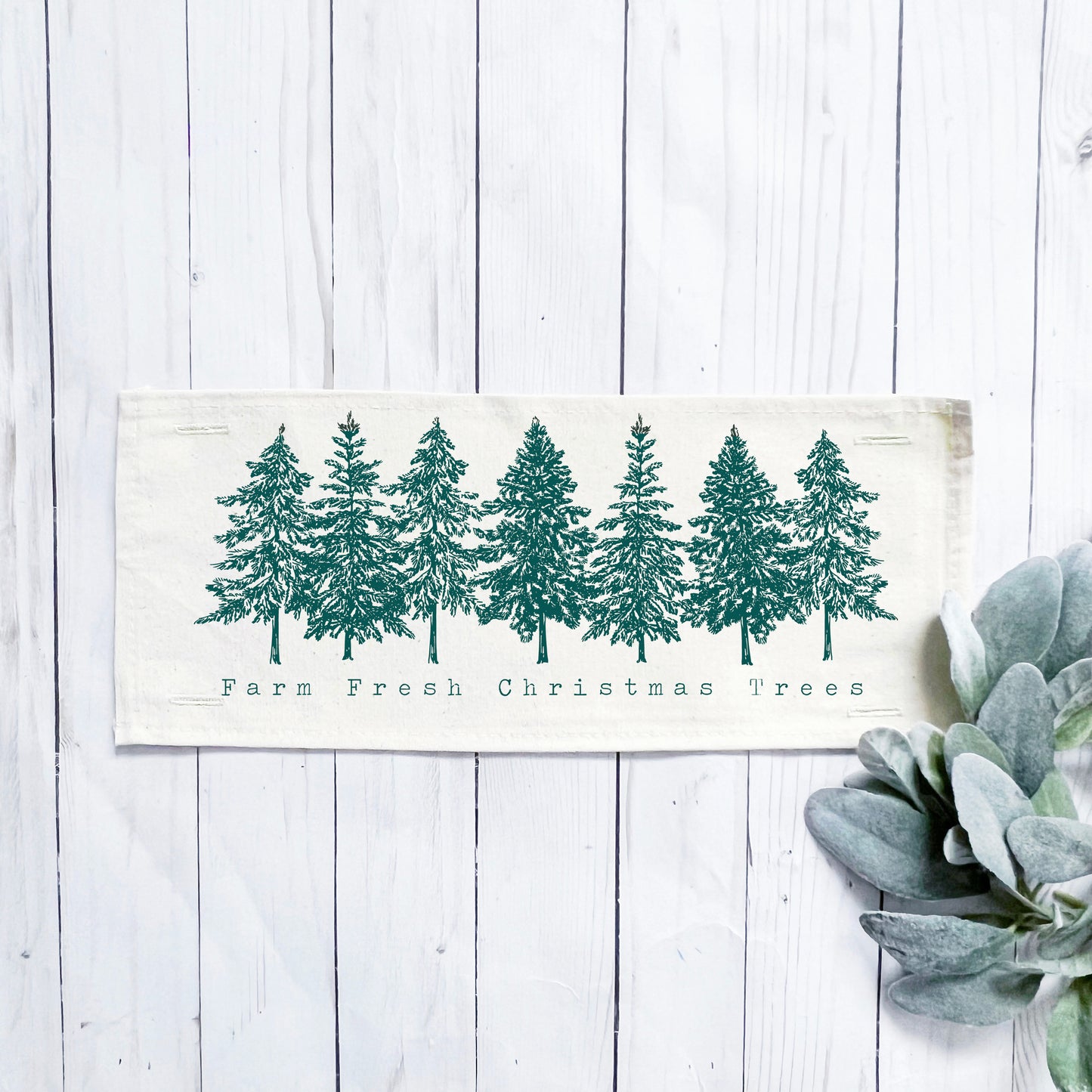 NEW! Holiday Panel: Winter; Farm Fresh, Green, Nature, Peaceful, Vintage, Farmhouse ; EVERGREEN CHRISTMAS TREES