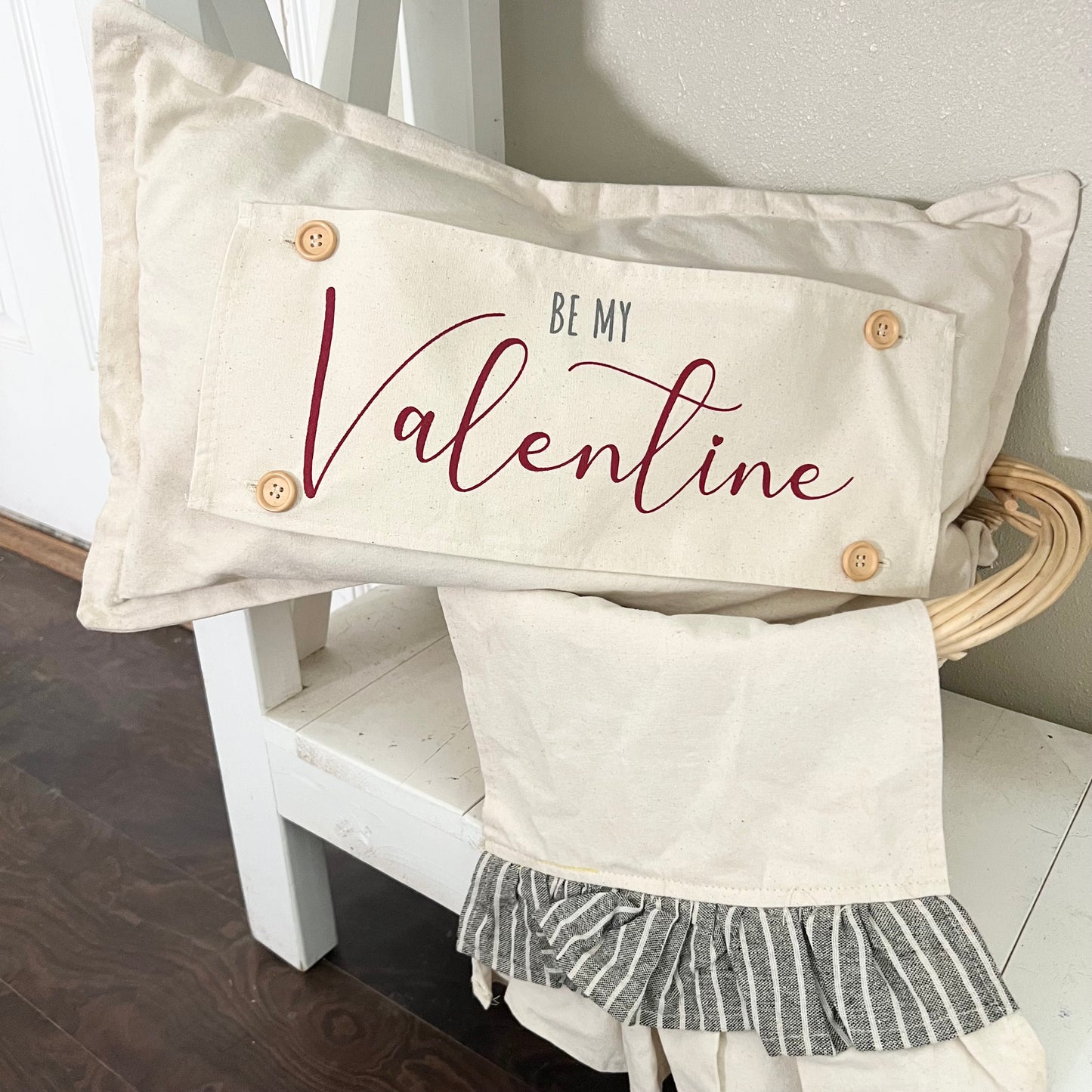 Holiday Panel: Pure & Simple Aesthetic Classy Clean Boho Heart Cursive Honest Natural Love Winter; BE MY VALENTINE