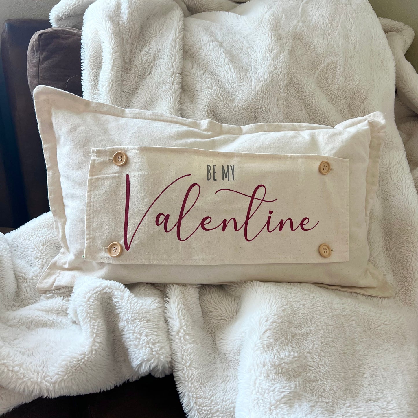 Holiday Panel: Pure & Simple Aesthetic Classy Clean Boho Heart Cursive Honest Natural Love Winter; BE MY VALENTINE