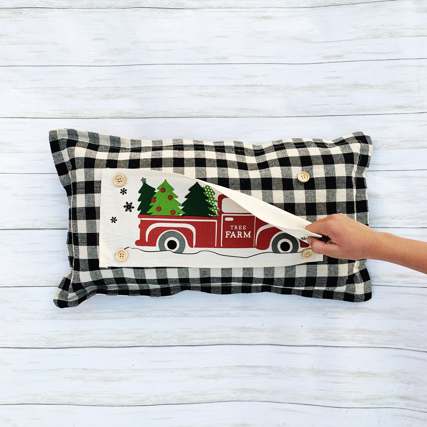 Holiday Panel: Winter, Father's Day Dad Trees, Snowflakes, Tree Farm, Vintage; CHRISTMAS RED TRUCK