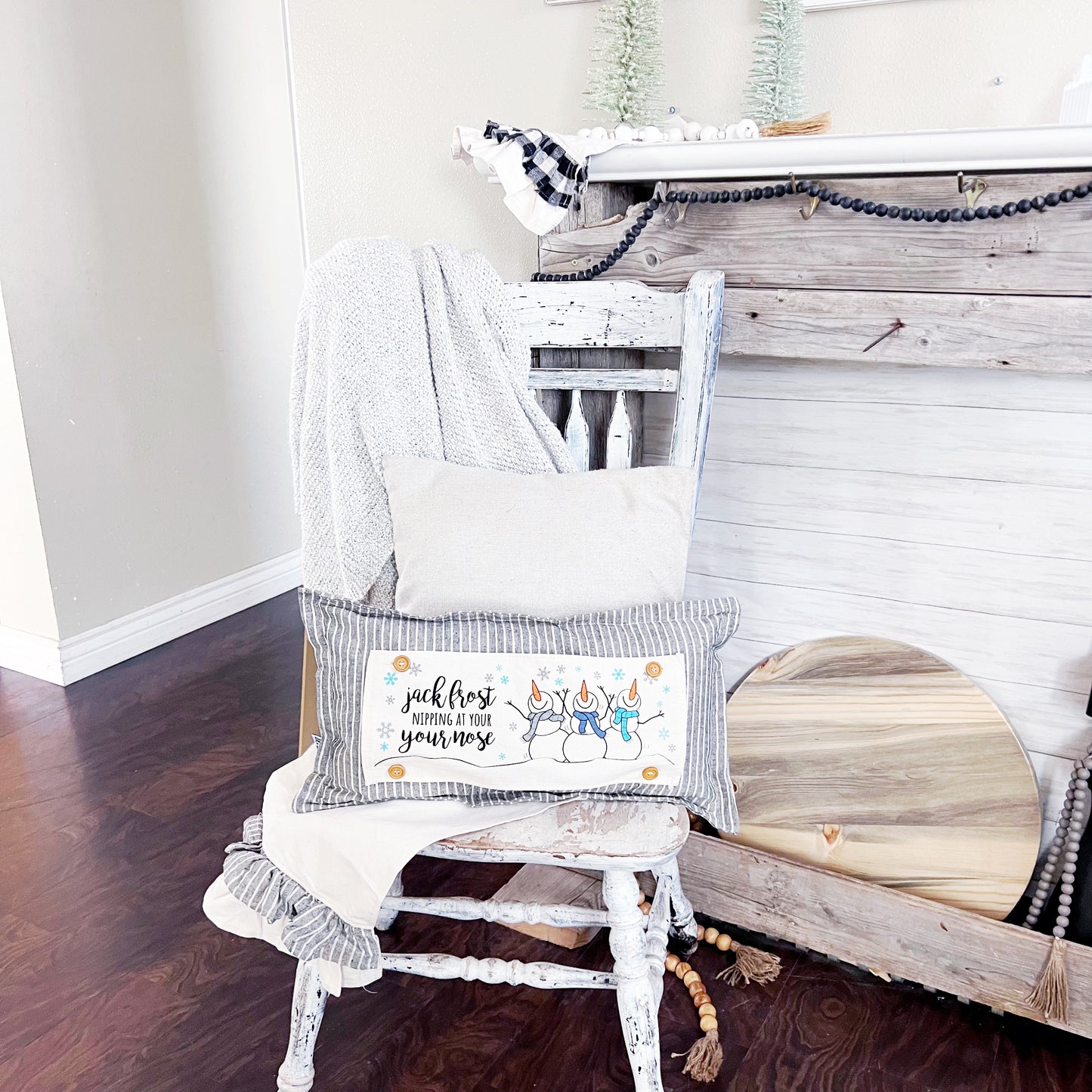 Season Panel: Winter January Decor Snow Snowflake Christmas; Singing Chorus Caroling Dancing Snowman JACK FROST