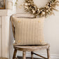 NEW!  PILLOW ONLY: SQUARE Pillow; CREAM AND CAFE WESTERN STRIPES PILLOW (with insert)