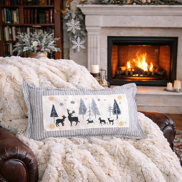 NEW! CUSTOM WINTER WEDDING BUNDLE 26:  3 seasons +BOHO pillow + custom last name panel: WHITE CLOVER, BE MY VALENTINE, DEER, CUSTOM LAST NAME PANEL