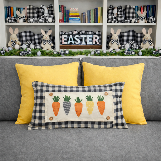 NEW! CUSTOM WINTER WEDDING BUNDLE 26:  3 seasons + GINGHAM/BUFFALO CHECK throw pillow: SNOWMAN SCARVES / XOXO / CARROT PATCH / CUSTOM PANEL