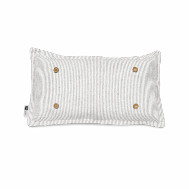 PILLOW ONLY (with fluffy insert): Farmhouse Gray/White Ticking Stripes: RECTANGLE GRAY/WHITE STRIPES TICKING  PILLOW (with insert)