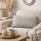 PILLOW ONLY (with fluffy insert): Galvinized Charcoal/Cream Farm Stripes: RECTANGLE CREAM/ DARK CHARCOALSTRIPES PILLOW (with insert)