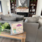 **SPECIAL COMBO OF THE WEEK:  SQUARE SPRING PANEL AND GRAY PILLOW: Flowers Tulip Vintage Floral RAINBOOTS UMBRELLA AND GRAY SQUARE PILLOW