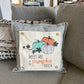 NEW! SQUARE BUNDLE SET: Charcoal Gray Solid Pillow (comes with foam insert and these 3 panels in back pocket); Winter Spring Summer Fall Autumn:  HOCUS POCUS, PUMPKIN PATCH, STATIONWAGON