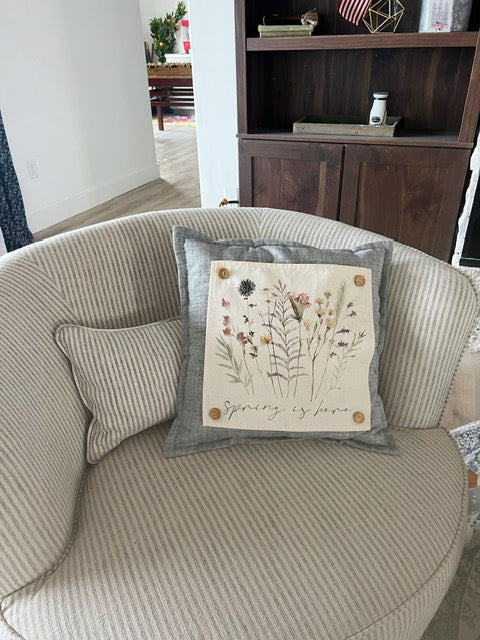 NEW! CUSTOM WINTER WEDDING BUNDLE:  3 seasons + SQUARE TICKING STRIPE pillow + custom last name panel: SKI BENCH, HEARTS, PRESSED FLOWERS, CUSTOM LAST NAME PANEL