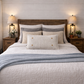 PILLOW ONLY (with fluffy insert): Farmhouse Gray/White Ticking Stripes: RECTANGLE GRAY/WHITE STRIPES TICKING  PILLOW (with insert)