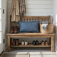 PILLOW ONLY RECTANGLE denim country blue with white polka dots: BLUE POLKA-DOT PILLOW (with fluffy insert)