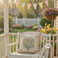 MISFIT PANEL ONLY: SQUARE Spring Happy Easter Bunny, pastels, flowers, tulips, BUNNY EARS