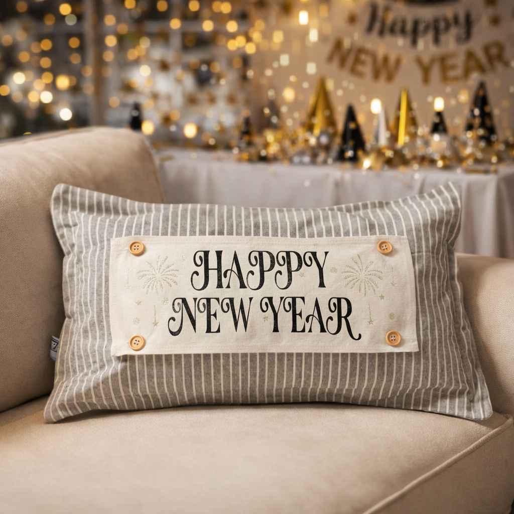 PANEL ONLY:  RECTANGLE NEW! Glitter Holiday Panel: Winter; Bling Bang Sparkle Champagne Gold Silver Confetti party GLITTER HAPPY NEW YEAR