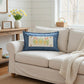 PILLOW ONLY RECTANGLE denim country blue with white polka dots: BLUE POLKA-DOT PILLOW (with fluffy insert)