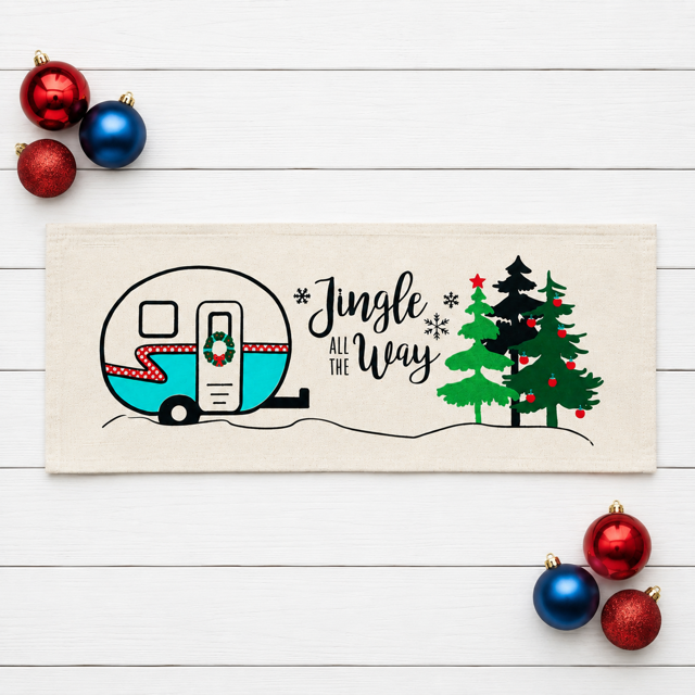 PANEL ONLY:  RECTANGLE Holiday Panel: Vintage, Winter, Jingle All The Way, Caravans, Wreath, Home Sweet Home, Home For The Holidays; CHRISTMAS CAMPER