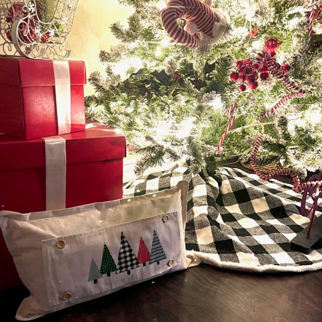 NEW! Custom FALL Wedding Gift Bundle:  2 seasons + GINGHAM/BUFFALO CHECK pillow + custom last name panel: PUMPKIN TRUCK / UGLY SWEATER TREES /CUSTOM LAST NAME PANEL