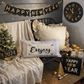 PILLOW ONLY (with fluffy insert): Farmhouse Gray/White Ticking Stripes: RECTANGLE GRAY/WHITE STRIPES TICKING  PILLOW (with insert)