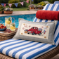 PANEL ONLY: RECTANGLE Summer; Father's Day Dad Fireworks Vintage Classic Old Red Truck; FIREWORK TRUCK