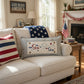 NEW! GLITTER PANEL ONLY: RECTANGLE throw pillow Summer BBQ American America red white blue Old Glory Sparkly SEA TO SHINING SEA
