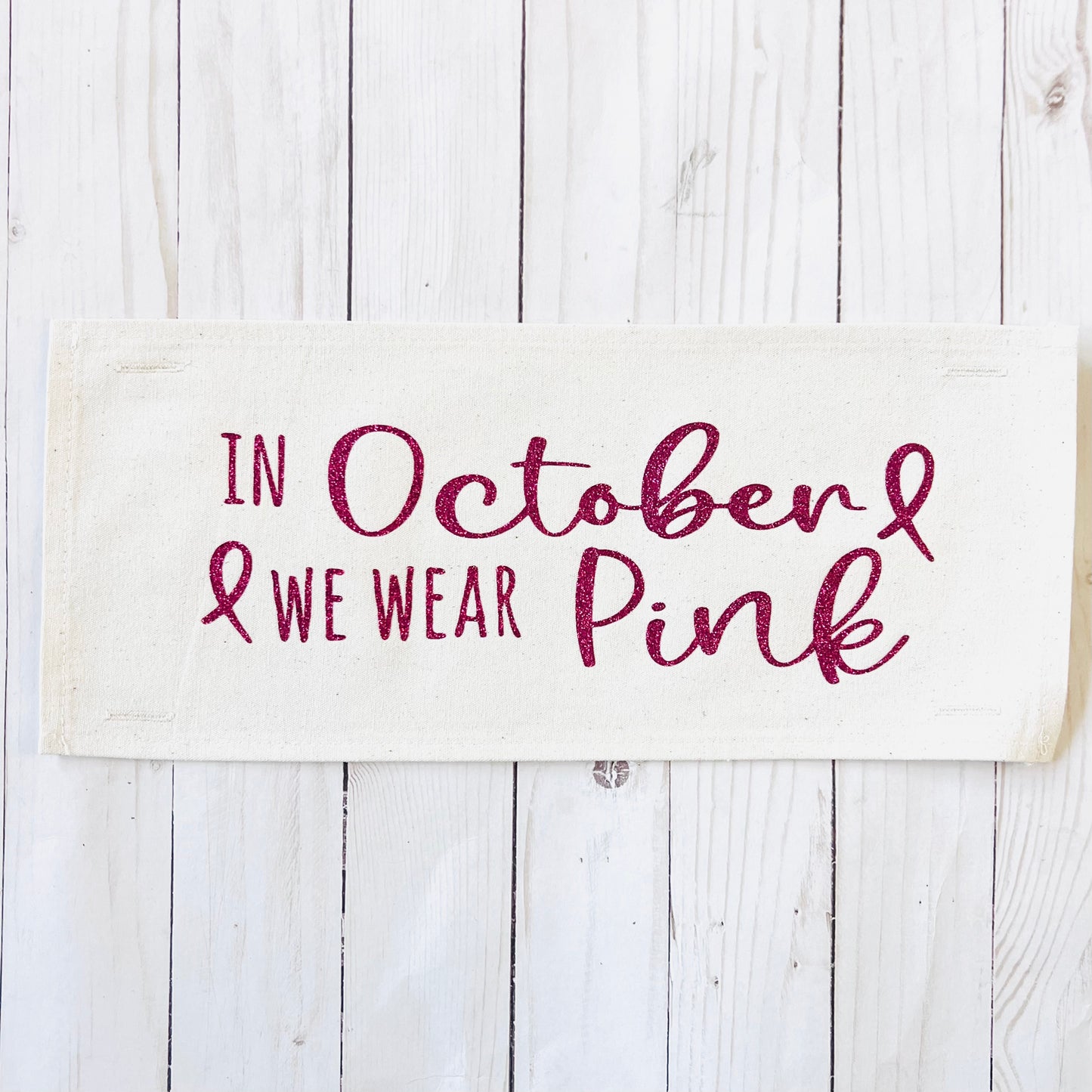 SET of 2 Memory Panel: Glitter; Breast Cancer Awareness Pink Halloween Ribbon October Brave & Strong, BRAVE AND STRONG, PINK OCTOBER