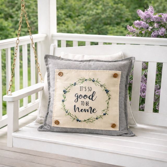 PANEL ONLY: SQUARE Entry, Garden, Between Holidays, House Warming, Host, Mother's Day Neutral; HOME WREATH