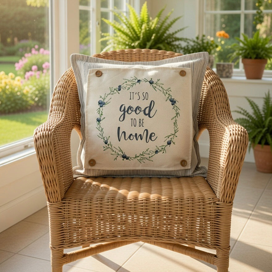 PANEL ONLY: SQUARE Entry, Garden, Between Holidays, House Warming, Host, Mother's Day Neutral; HOME WREATH