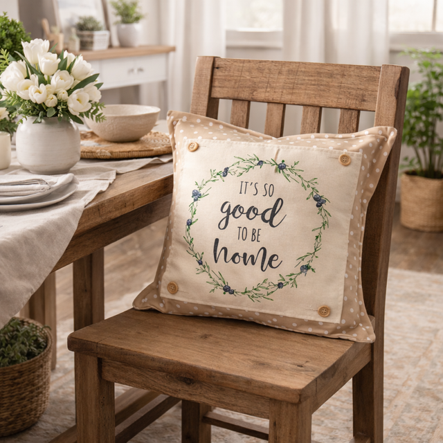 PANEL ONLY: SQUARE Entry, Garden, Between Holidays, House Warming, Host, Mother's Day Neutral; HOME WREATH