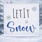 PANEL ONLY: 
SQUARE Glitter Seasonal Panel: Winter Blue Ice Sparkle Twinkle Bling Glitz Confetti Christmas; LET IT SNOW