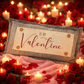 PANEL ONLY: RECTANGLE Holiday Panel:  Simple Romantic Classy Love Kisses Clean Boho Heart Cursive Candlelight Natural Love Winter; BE MY VALENTINE