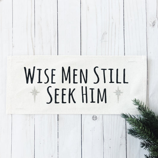 NEW! Glitter Christmas Holiday Panel Winter Jesus Religious Savior Christ Star North Star, GLITTER WISE MEN STILL SEEK HIM