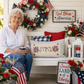 Glitter Holiday Panel: Summer BBQ American America Flag Old Glory Sparkly Fireworks GOD BLESS USA
