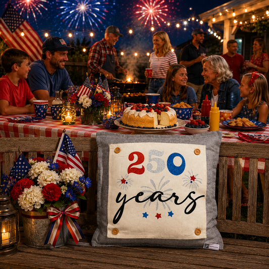 LIMITED TIME!!  250 YEARS GLITTER PANEL ONLY: SQUARE Summer BBQ American America Flag Old Glory Sparkly 250 YEARS