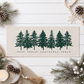 PANEL ONLY: RECTANGLE Winter; Farm Fresh, Green, Nature, Peaceful, Vintage, Farmhouse ; EVERGREEN CHRISTMAS TREES