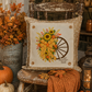 NEW!  PANEL ONLY: SQUARE Fall, Autumn  Fall Leaf Leaves Gingham Bow fall flowers wheat swag WAGON WHEEL
