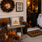 NEW!  PANEL ONLY: SQUARE Holiday Panel: Fall, Autumn Halloween October trio CANDY CORN CUTIES