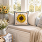 NEW!  PANEL ONLY: SQUARE Fall Autumn summer yellow SUNFLOWER HEAD