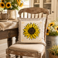 NEW!  PANEL ONLY: SQUARE Fall Autumn summer yellow SUNFLOWER HEAD
