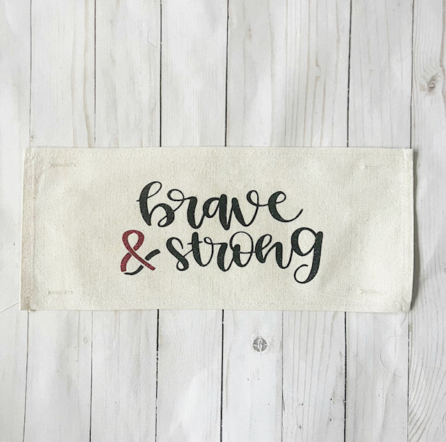SET of 2 Memory Panel: Glitter; Breast Cancer Awareness Pink Halloween Ribbon October Brave & Strong, BRAVE AND STRONG, PINK OCTOBER