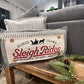 NEW! Custom FALL Wedding Gift Bundle:  3 seasons + CHARCOAL/GALVINIZED STRIPES pillow + custom last name panel & TRACTOR / SLEIGH RIDES / CUSTOM LAST NAME PANEL